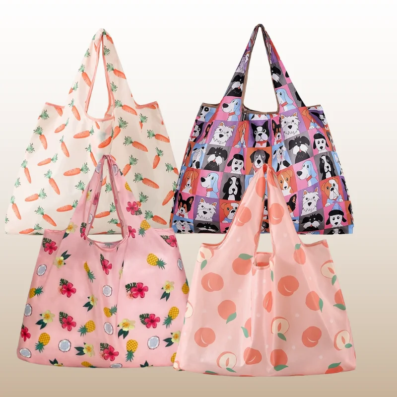 Wholesale factory price shopping bag with high quality and heavy capacity polyester foldable shopping tote bags for storage