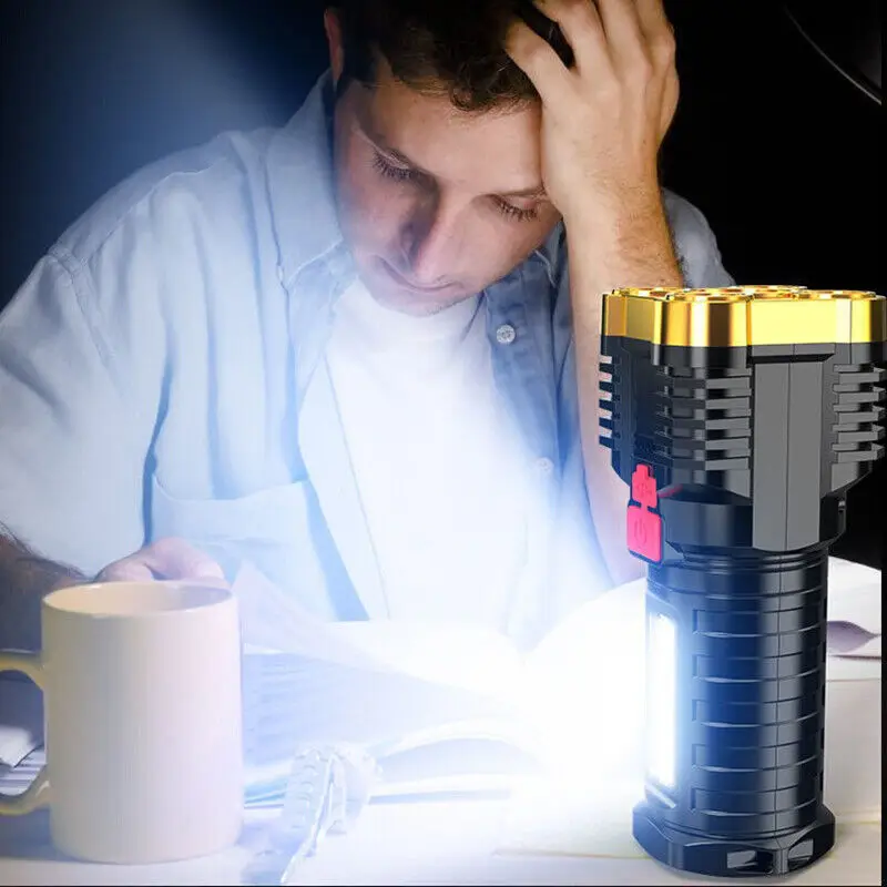 长距离战术18650 abs钥匙圈太阳能充电发光二极管手电筒