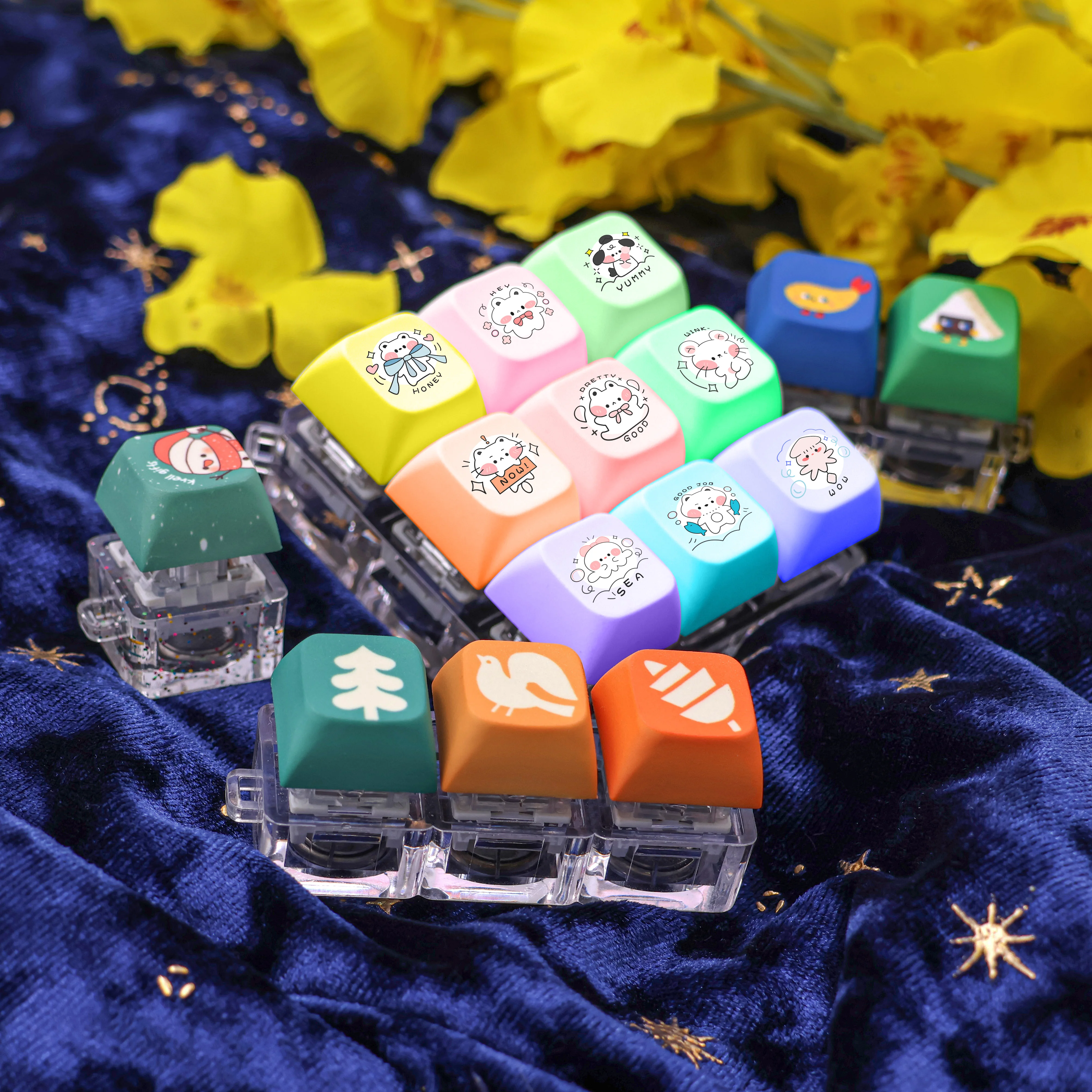 Keycap Fidget Keychain Custom Your Design Click Keychains Click Fidget Keychain Multiple Color Options Stim Toy Stress Relief