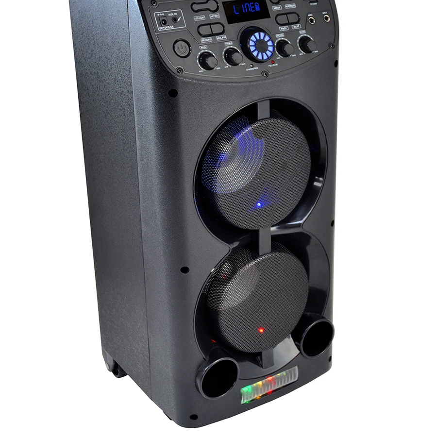 High Power Tall 6.5 Inch Audio Bluetooth Party Trolley Speaker With Disco Light