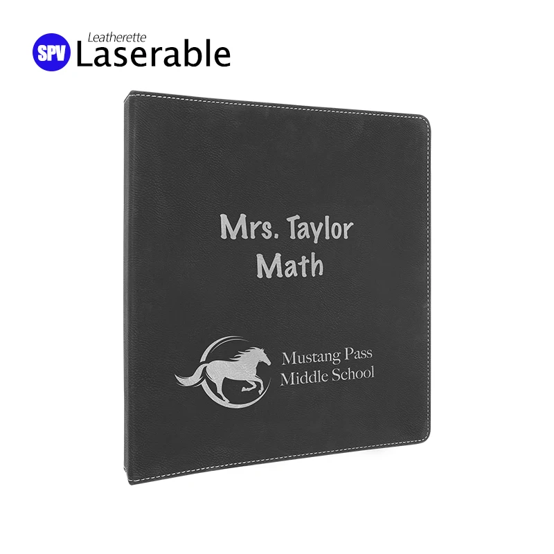 Laserable Leatherette 3 Ring Binders for Laser Engraving Blanks