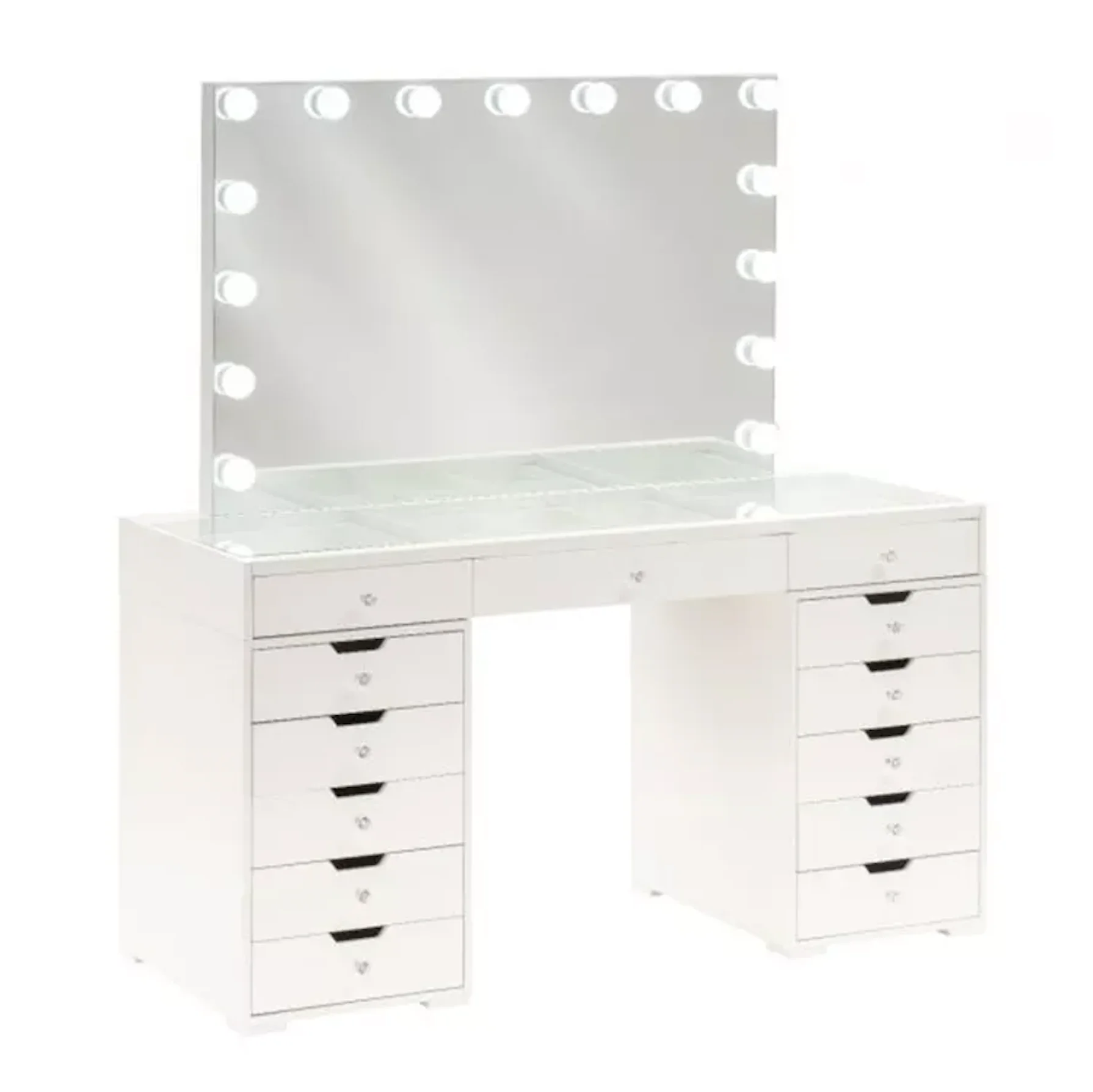 Oem Luxury Vanity Crushed Diamond Mirrored Vanity Makeup Dressing Table