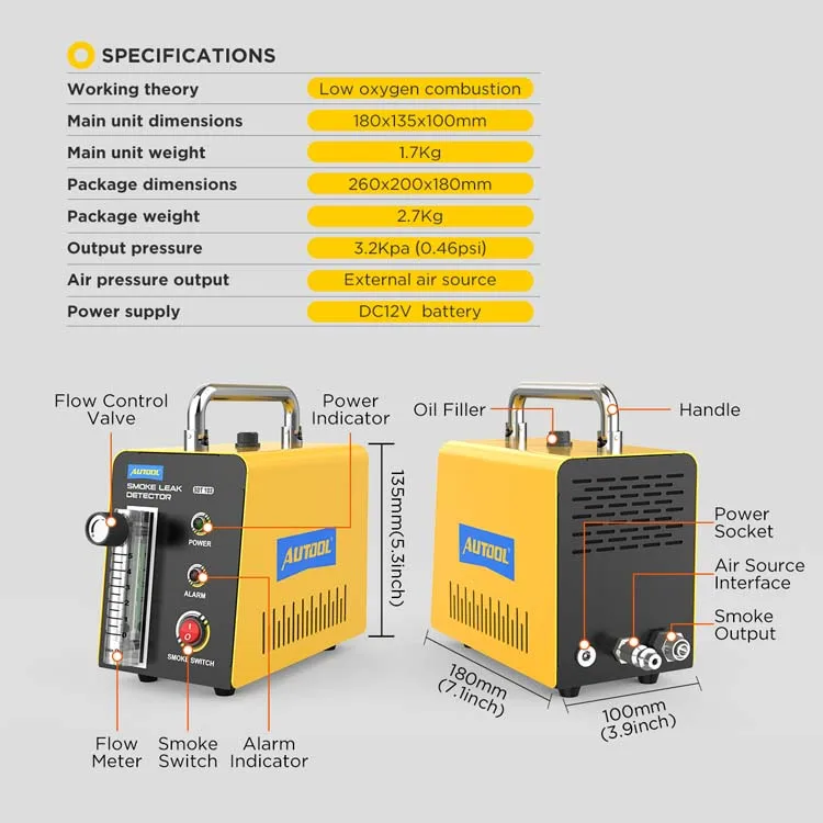 Oem портативный AUTOOL Sdt103 автомобильная система Evay дымовая испытательная машина для автомобиля инструменты электрических транспортных