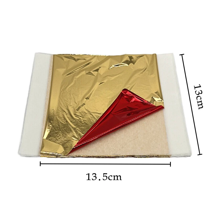 100Pcs Imitation Gold Foil Silver Copper Sheets Gilding Copper For Arts  Crafts Gilded Home Painting Gold Leaf Home Decorations