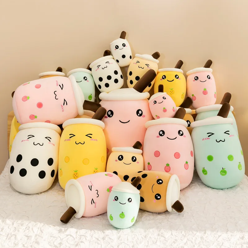 24CM Cute Plush Boba Milk Tea Stuffed Teacup Pillow Soft Bubble Tea Cup  Plushie Toy Kawaii Cartoon Gift for Kids Home Decor