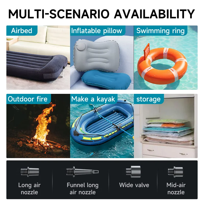6 in 1 Wireless Portable Power Bank 10000mAh Handle Multi-scene Availability Power Bank Jump Starter With Tire Inflator Blower