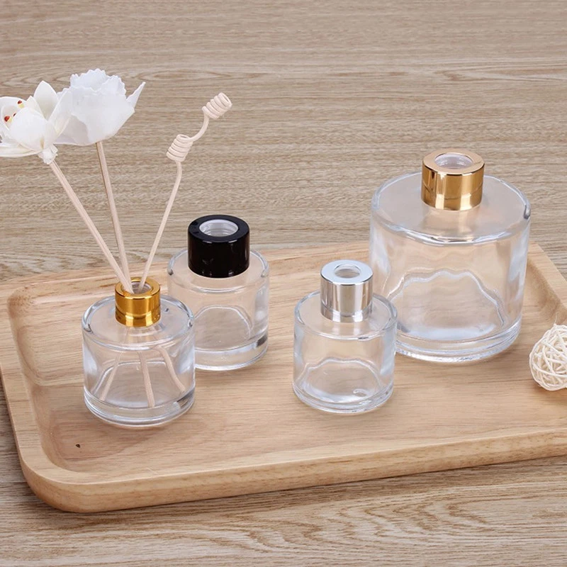 Decorative Glass Aromatherapy Container 200ml Transparent Perfume Fragrance Essential Oil Empty Reed Diffuser Glass Bottle