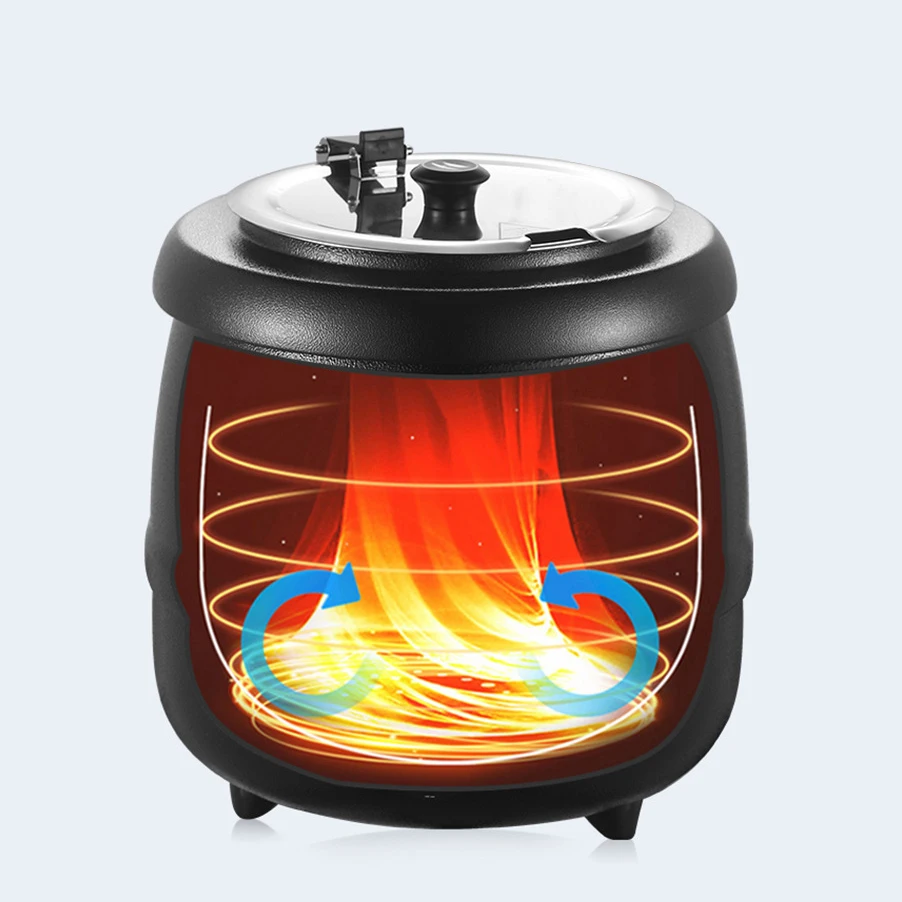Hotel Restaurant Supplies Catering Buffet Soup Display 10L Black Color Electric Soup Kettle Warmer Buffet Equipment_2