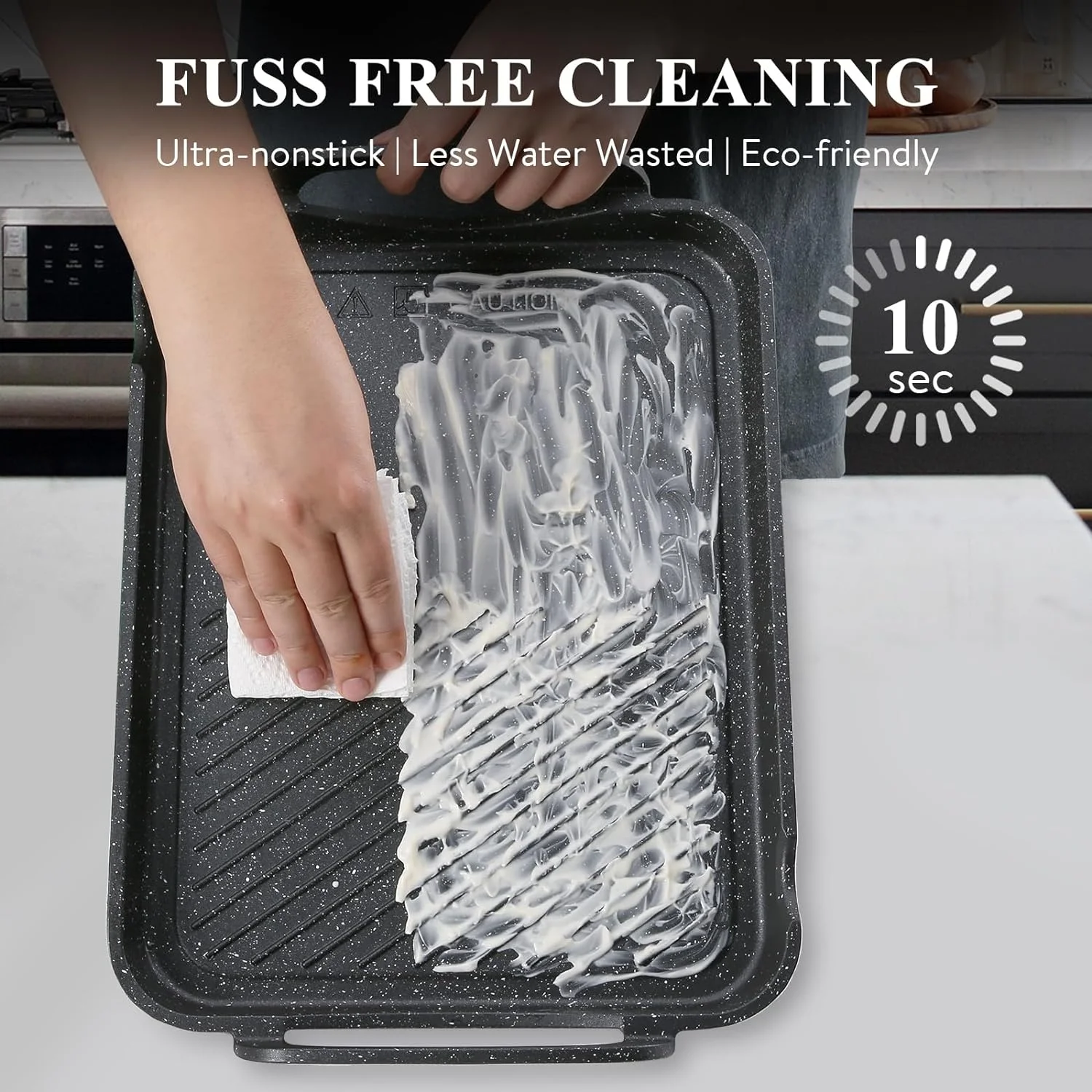 Double Burner Nonstick Stove Top Griddle Pan Nonstick Fry Pans for Easy Cooking