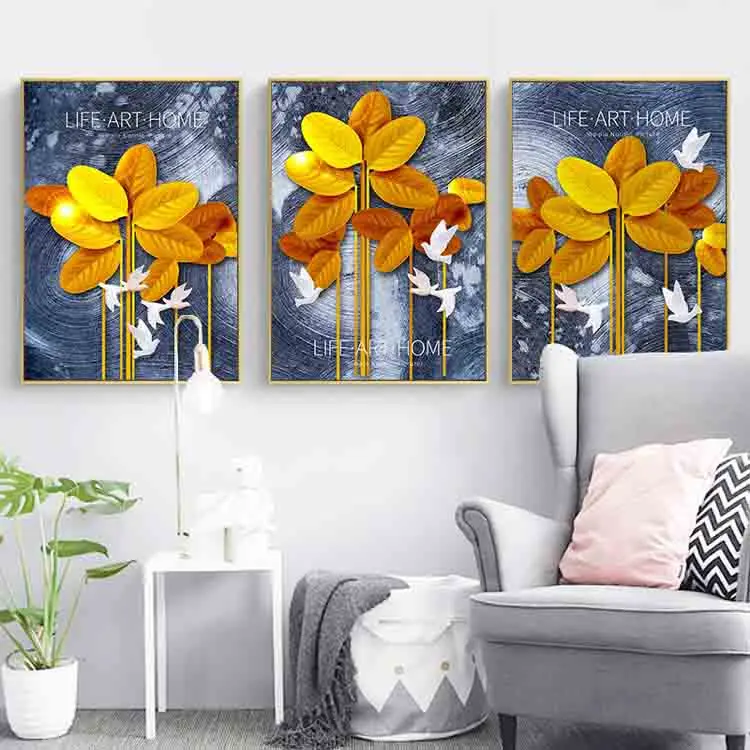 Light Gray Blue Yellow Cloud Abstract Canvas Frames Canvas Painting Wall Art  Print Poster for Living Room Decoration 60x120cm With Frame 