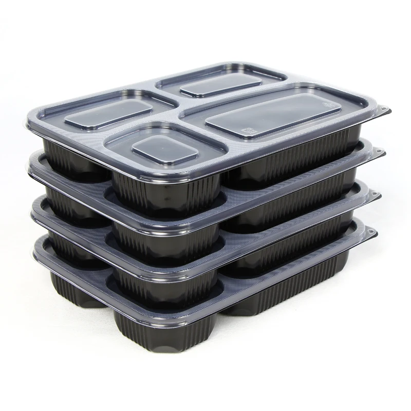 ChefLand 3-Compartment Microwave Safe Food Container with Lid/Divided  Plate/Bento Box/Lunch Tray with Cover, Black, 10-Pack - AliExpress