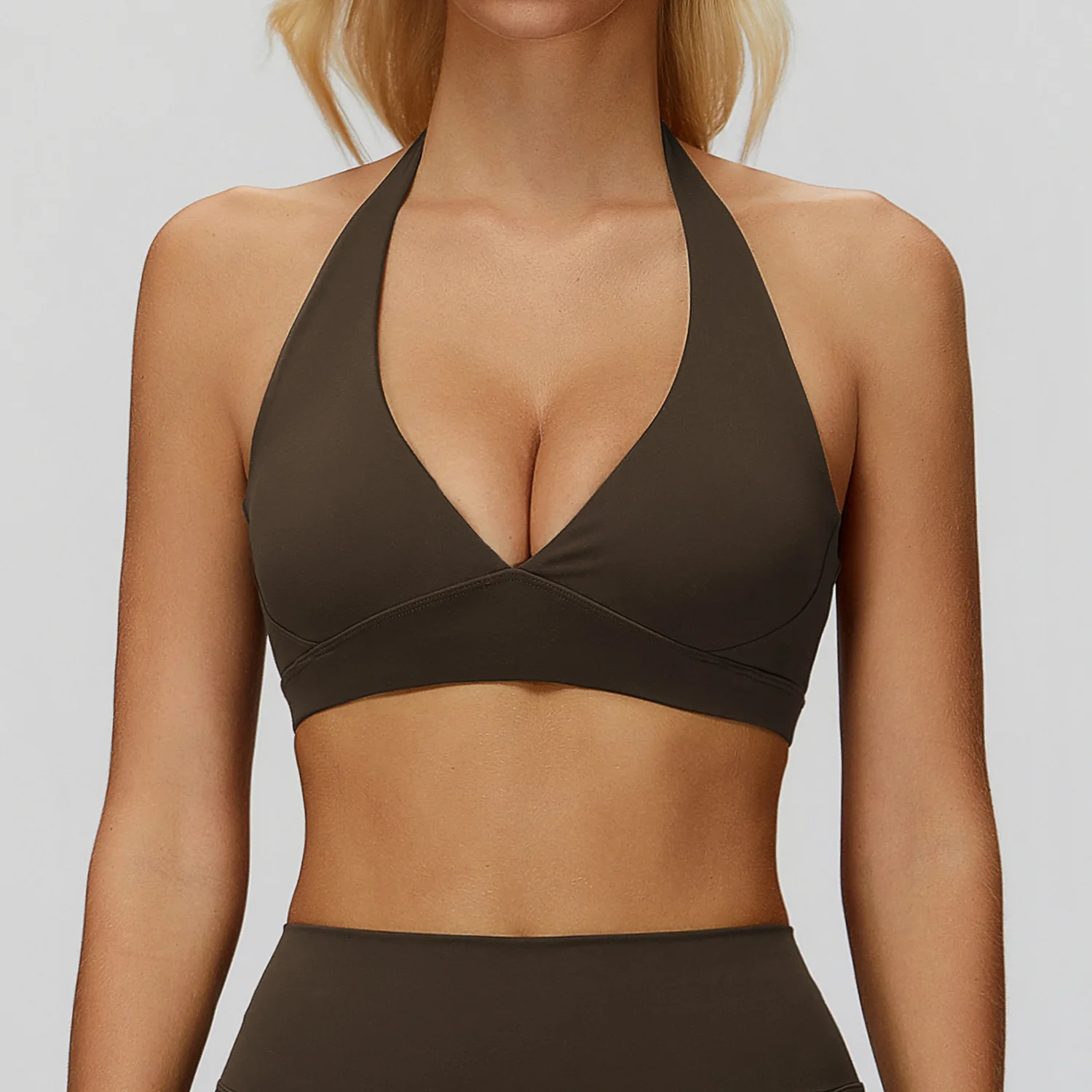 High-End Sports Bra Breathable Yoga Bra with Halter Neck & Beautiful Back for Fitness &  detail