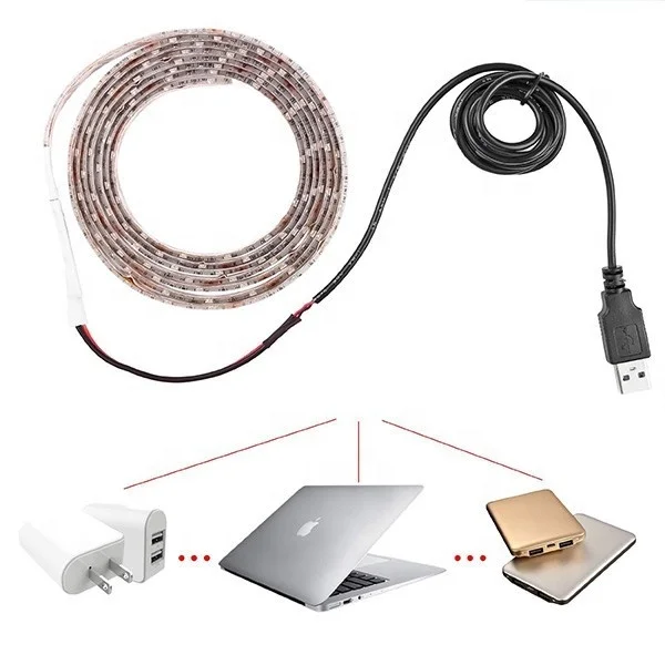 Гибкая светодиодная лента USB 3 в 4,5 в 5 в 6 в 3 в TV Красный Синий Зеленый Розовый Янтарный RGB естественный белый теплый белый