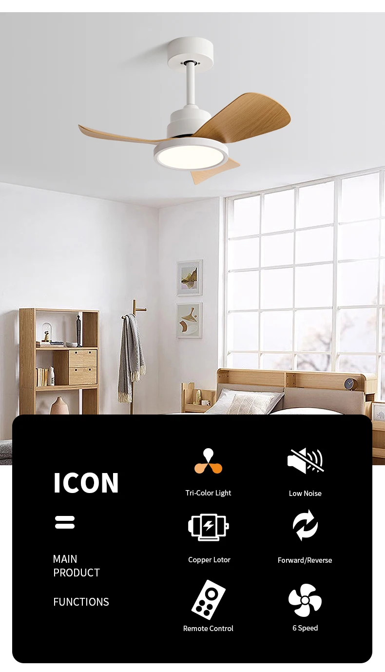 product factory direct modern ceiling fans with lights and remote dimmable 3cct reversible bldc motor abs blades for bedroom living room-2
