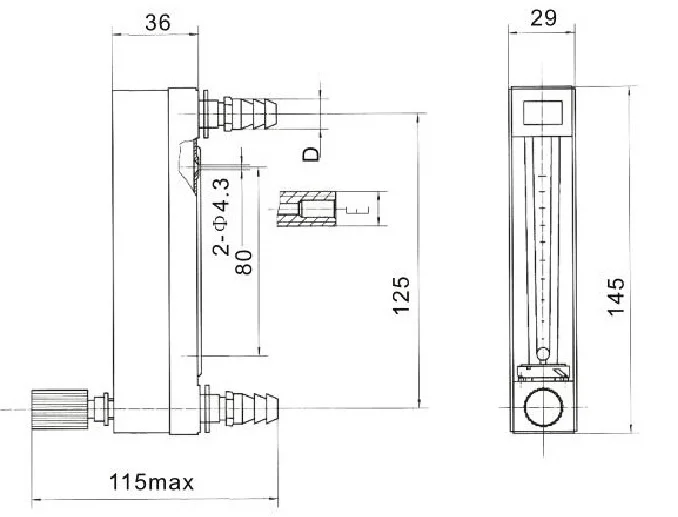 Dk800 Series Variable Area Glass Tube Rotameter (flow Meter) Gas Co2 ...