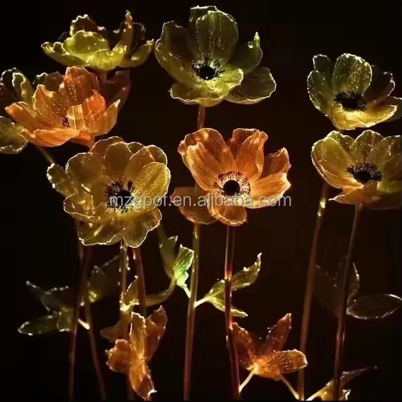 Factory Direct LED Fiber Optic Flower Bouquet Garden Holiday Decorative Lights Simulation Flowers for Outdoor Christmas