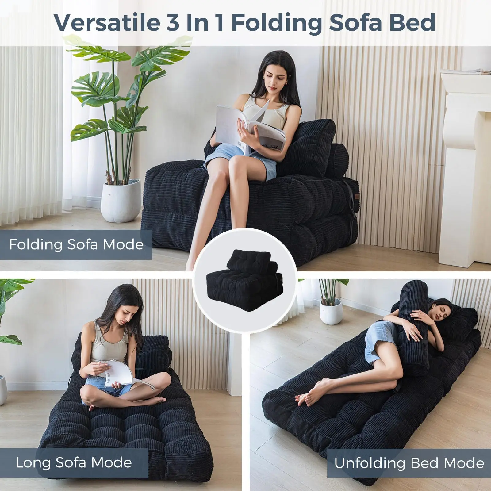 Low Price Convertible Single Sleeping Sofa and Bed Living Room Furniture  Sofabed Multifunctional Folding Sofa Convertible to Bed