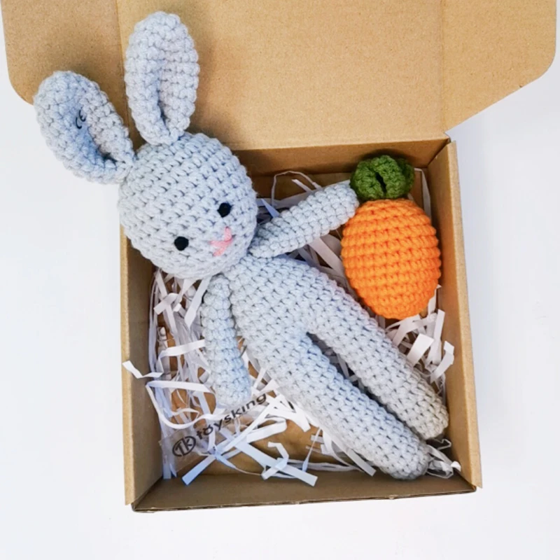 Органический хлопок Amigurumi вязание крючком Koala детские погремушки деревянный Прорезыватель