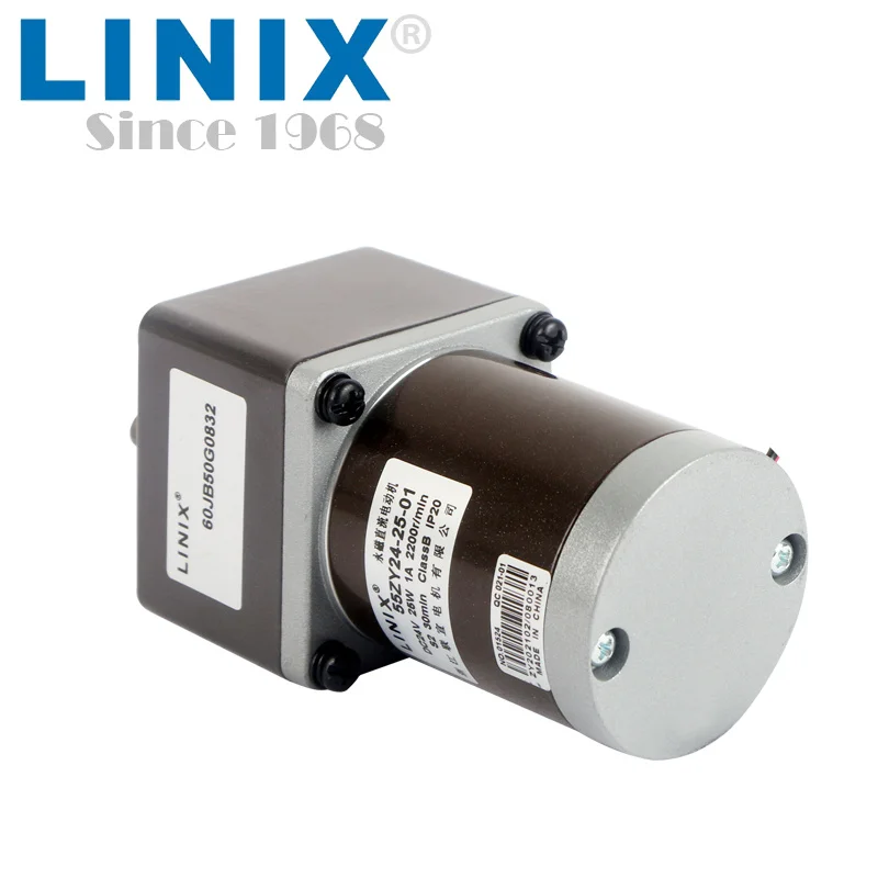 Linix 55ZY24-15 Geared Motor - 24V DC, 2800 RPM, 1 Year Warranty