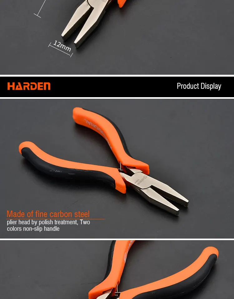 Harden Multi Functional Professional Custom Carbon Steel 4.5" Mini Flat Nose Plier