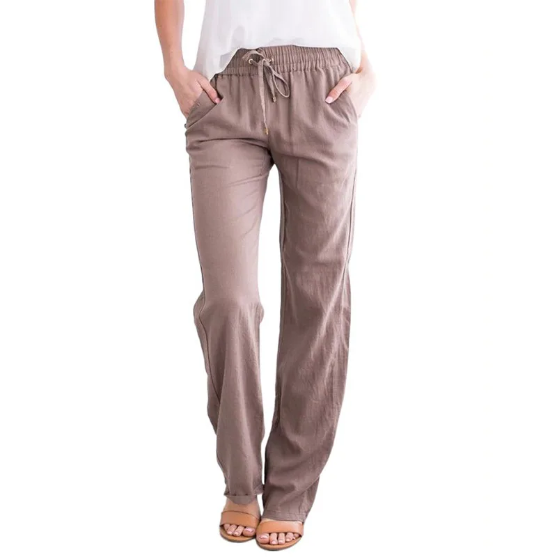Trousers For Women Plain Cotton And 