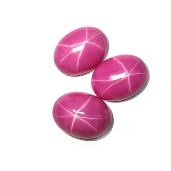 high quality loose 3A oval cabochon pink ruby star sapphire gemstone jewelry gemstone