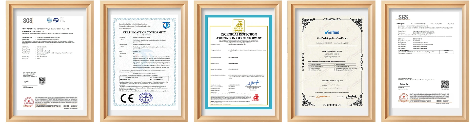 SGS CE Intertek certification frames