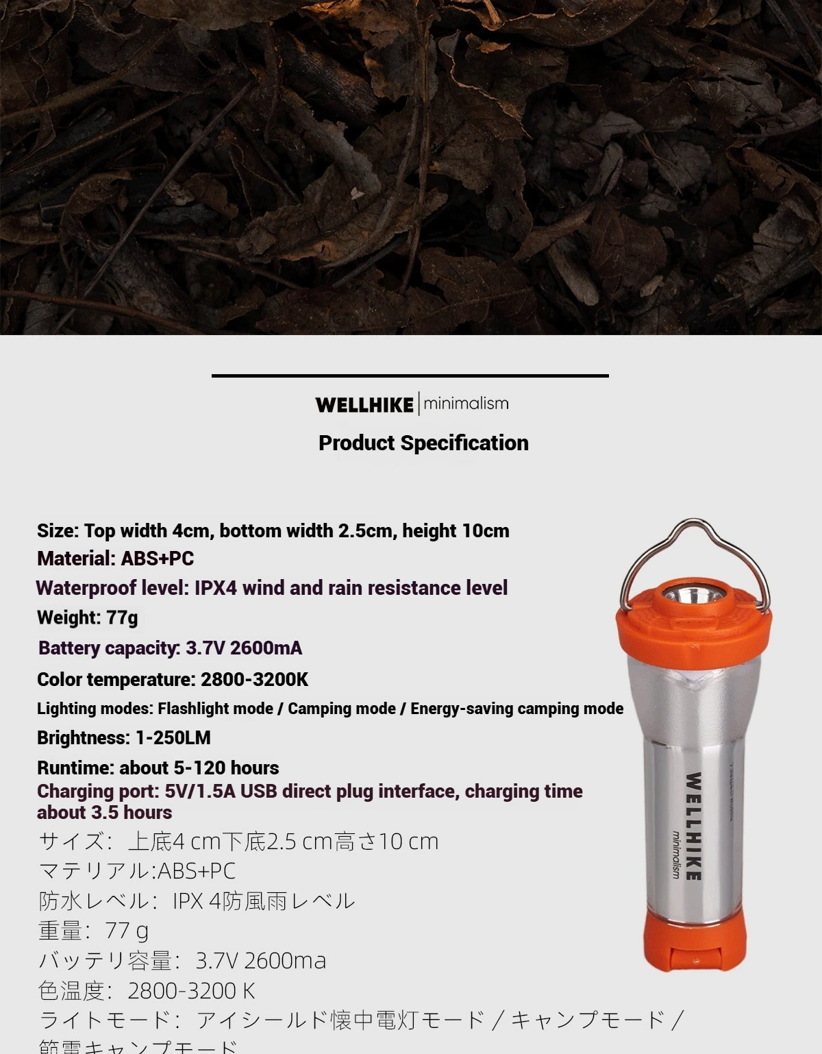 WELLHKE Outdoor GZ Camping Light ultra Long Endurance LED Camping Tent Light Lighthouse Flashlight