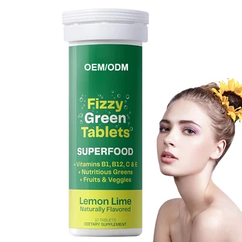 Best Selling Products OEM And ODM Private Label Dietary Supplement Support For Immune System Fizzy Green Tablets