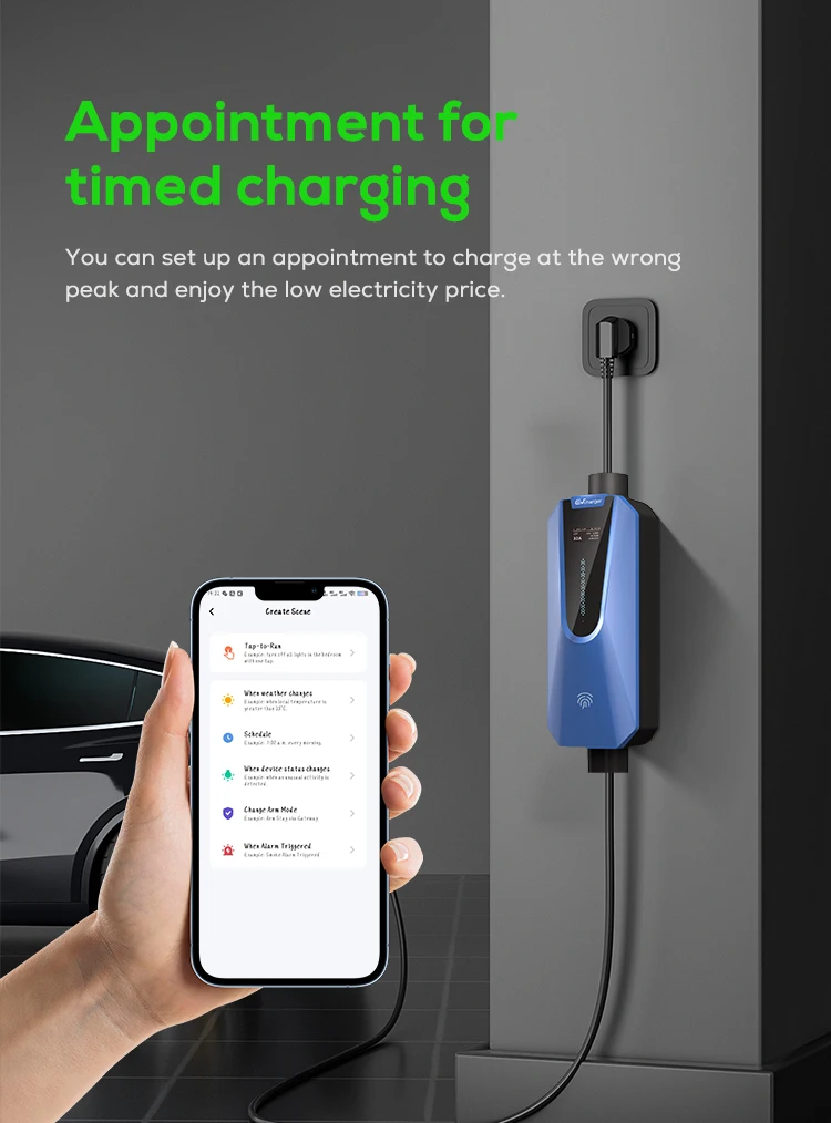 Ovrod Ac Ev Car Charger Portable Type 2 22 Kw Wifi 3 Phase Ev Charger ...