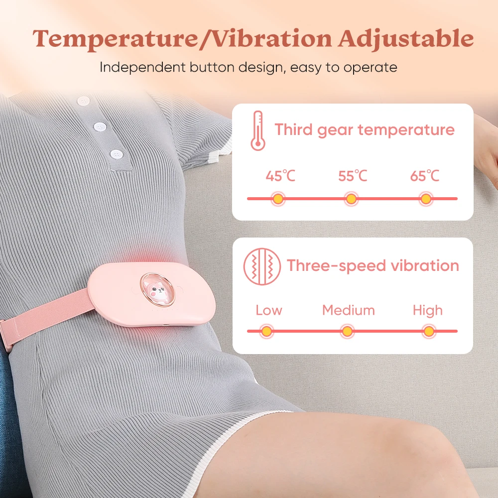 Heating Belly Wrap Belt Menstrual Pad Massager Period Pain Relief