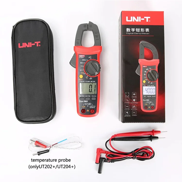 Uni-t UT202+ DC 600V Voltage 400A Current Meters Temperature Multimeter Capacitance Clamp Meter Digital 4000 Counts Current Test