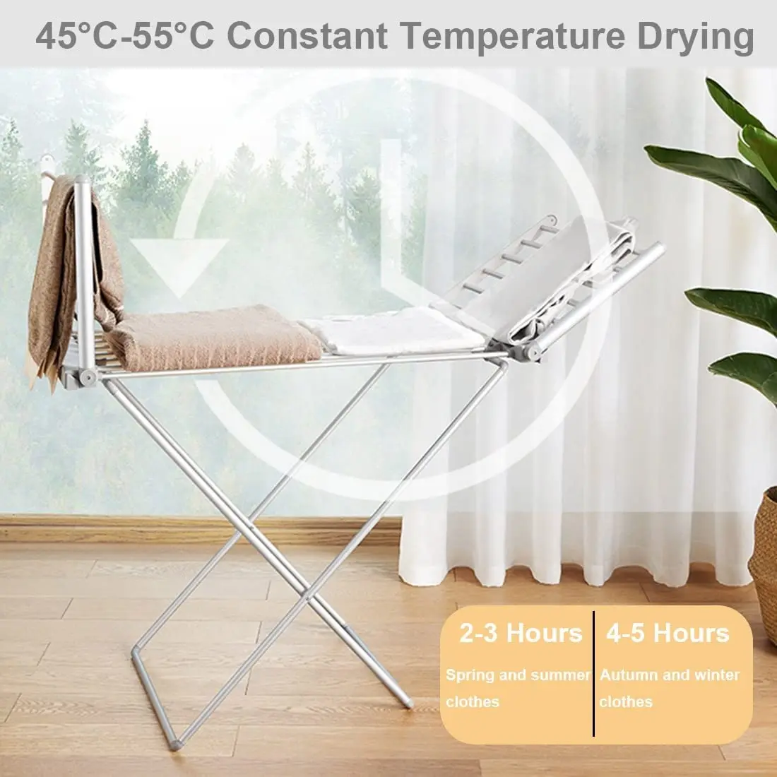 Heated Drying Rack Folding Electric Clothes Drying Rack Collapsible