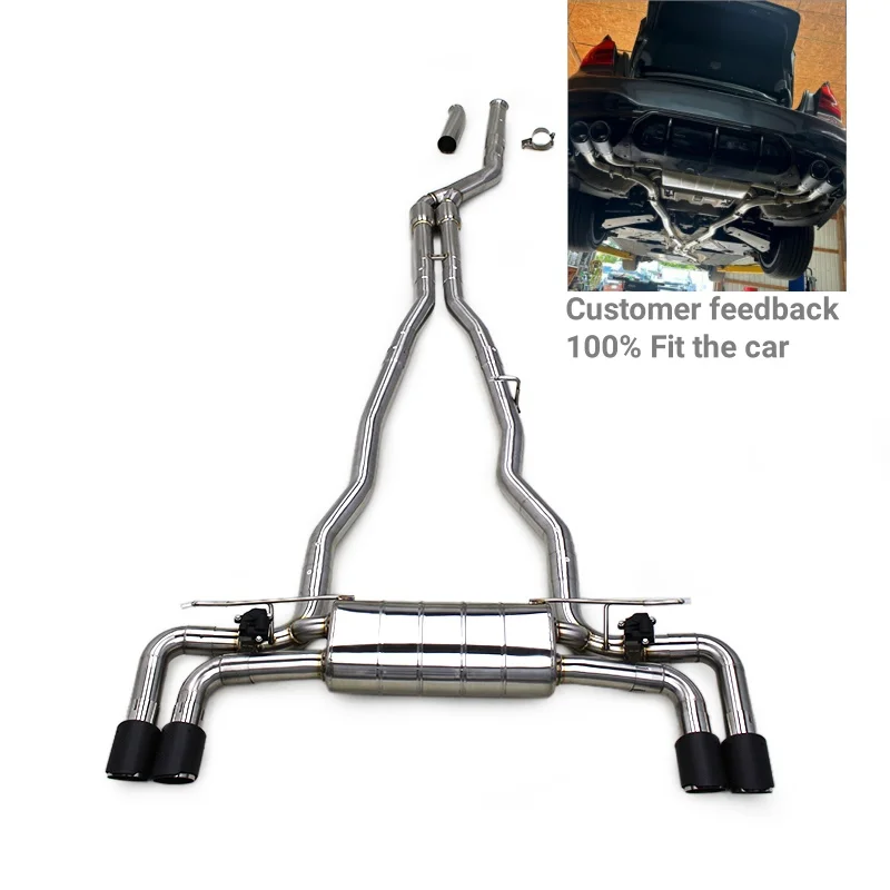 Factory Valvetronic Catback Exhaust for BMW 540/540i G30/G38 3.0T B58 2018-2024 Exhaust Pipe With Carbon Fiber Exhaust Tips