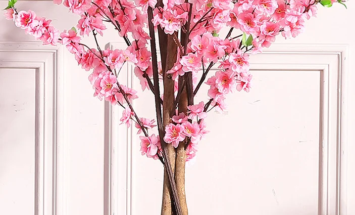 Custom 168CM Height Peach Blossom Tree Artificial Peach Blossom Flower Tree Silk Flower Tree