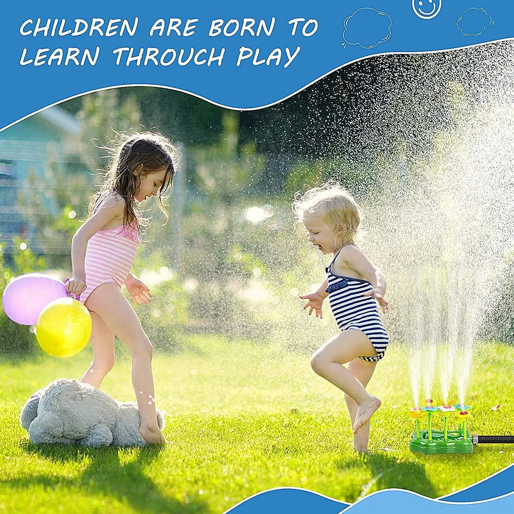 Outdoor Splash Flower Water Sprinkler Toy With Light Garden Pool ...