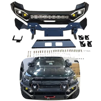 YBJ car accessories Pick up Truck Off Road 4X4 Steel Front Bumper Bull Bar For Ford Ranger T7 T8  2012-2021 Ranger LED Bull Bar