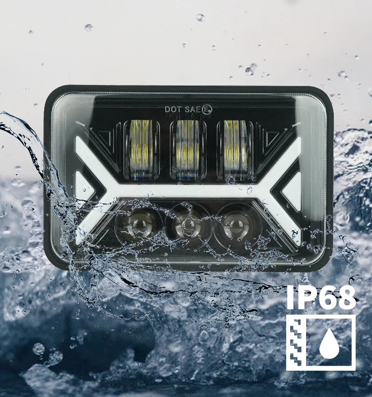 5x7 Led Headlight 55w 6000k High Low Beam Led Sealed Beam Headlamp