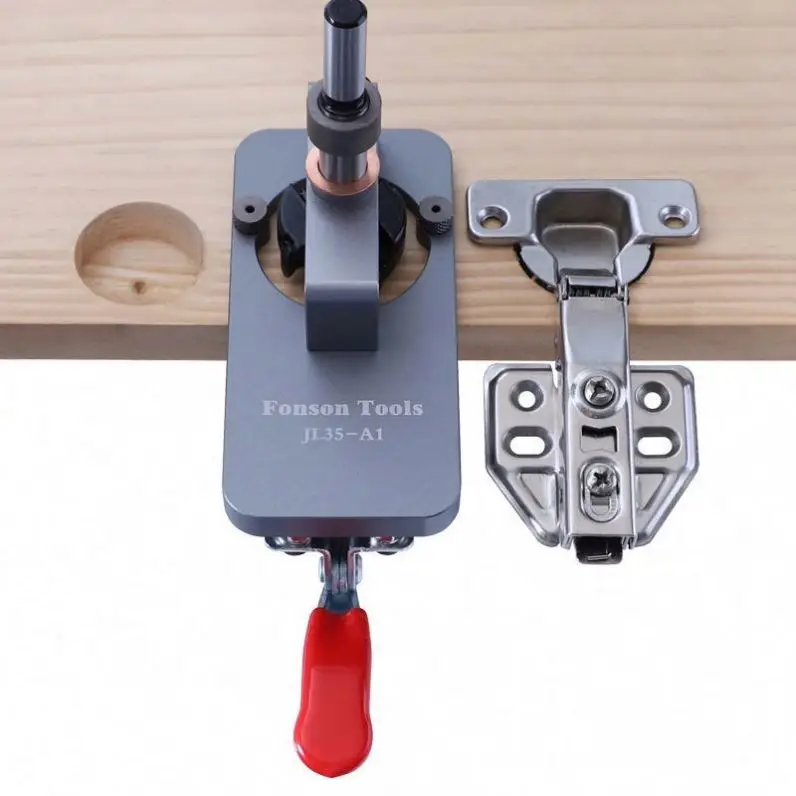 JL35-A1 Fixture Aluminum Alloy Hole Opener Template Door Cabinets 35mm Hinge Boring Jig Woodworking Hole Drilling Guide Locator