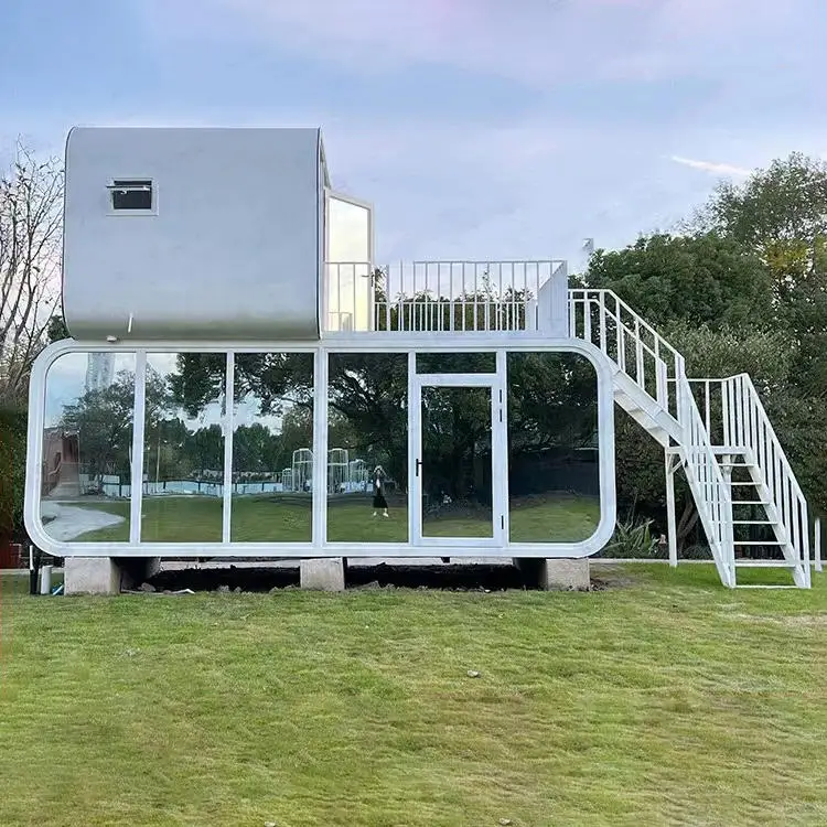 Capsule Conainer Prefabricated Steel Capsule Container Houses Use for Office or Hotel ...