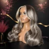 Parrucca Deep Wave Castano Scuro con Meches Caramello