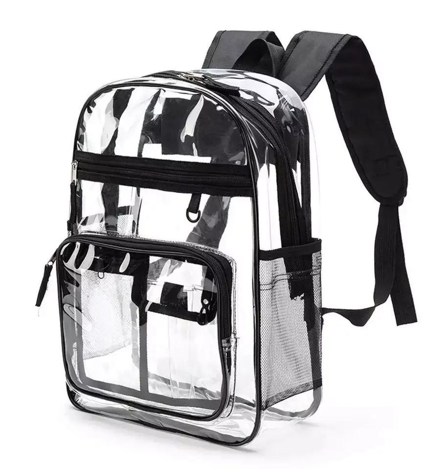 Heavy Duty Clear Backpack,Multipockets Transparent School Safety Bag