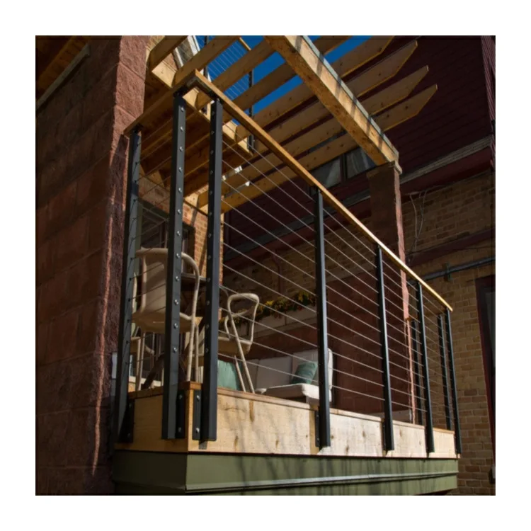 Curved Balcony Railing Stainless Wire Railing System Putting Up Barbed ...