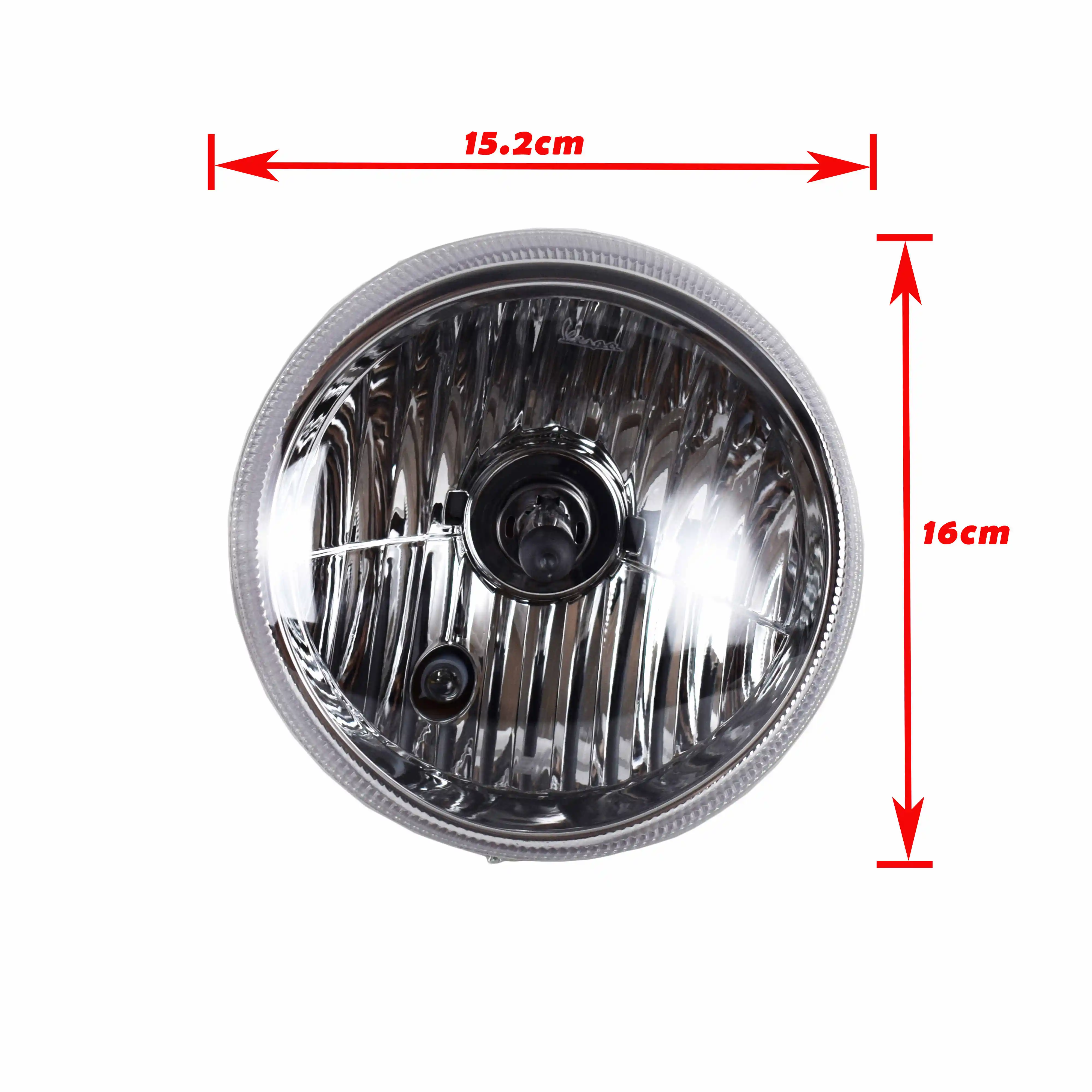 Round Motorcycle Led Headlight Head Lamp Light Clear Lens 12v 35w Bulbs