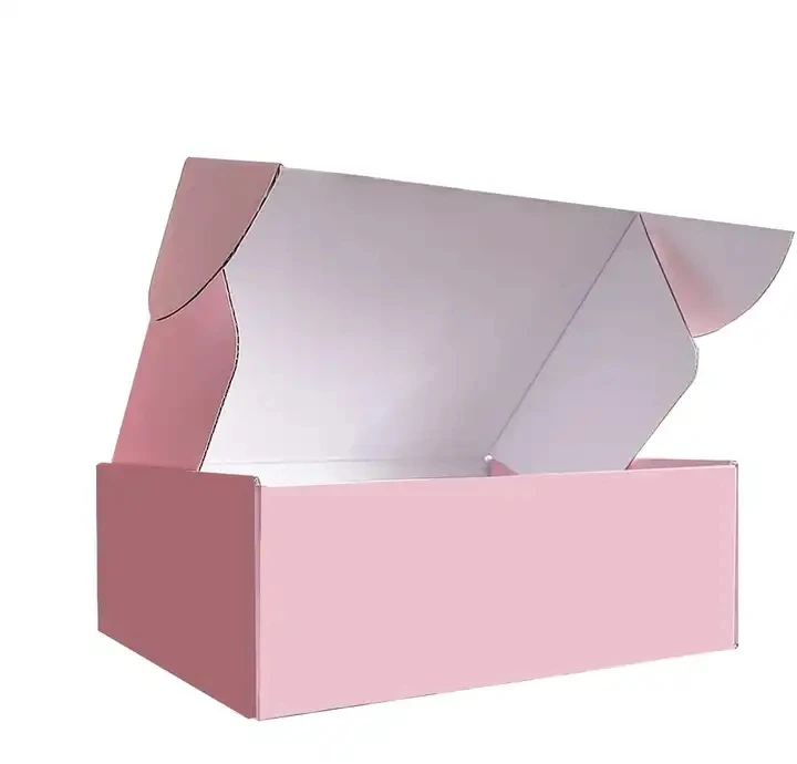 Pink Color Customized Size Corrugated Mailer Box for Apparel Packaging Gift Box
