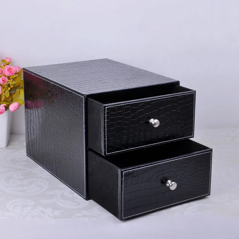 
 Кожаная настольная коробка для хранения всякой всячины, ящик для хранения офисных документов, шкафчик для хранения, настольная полка  