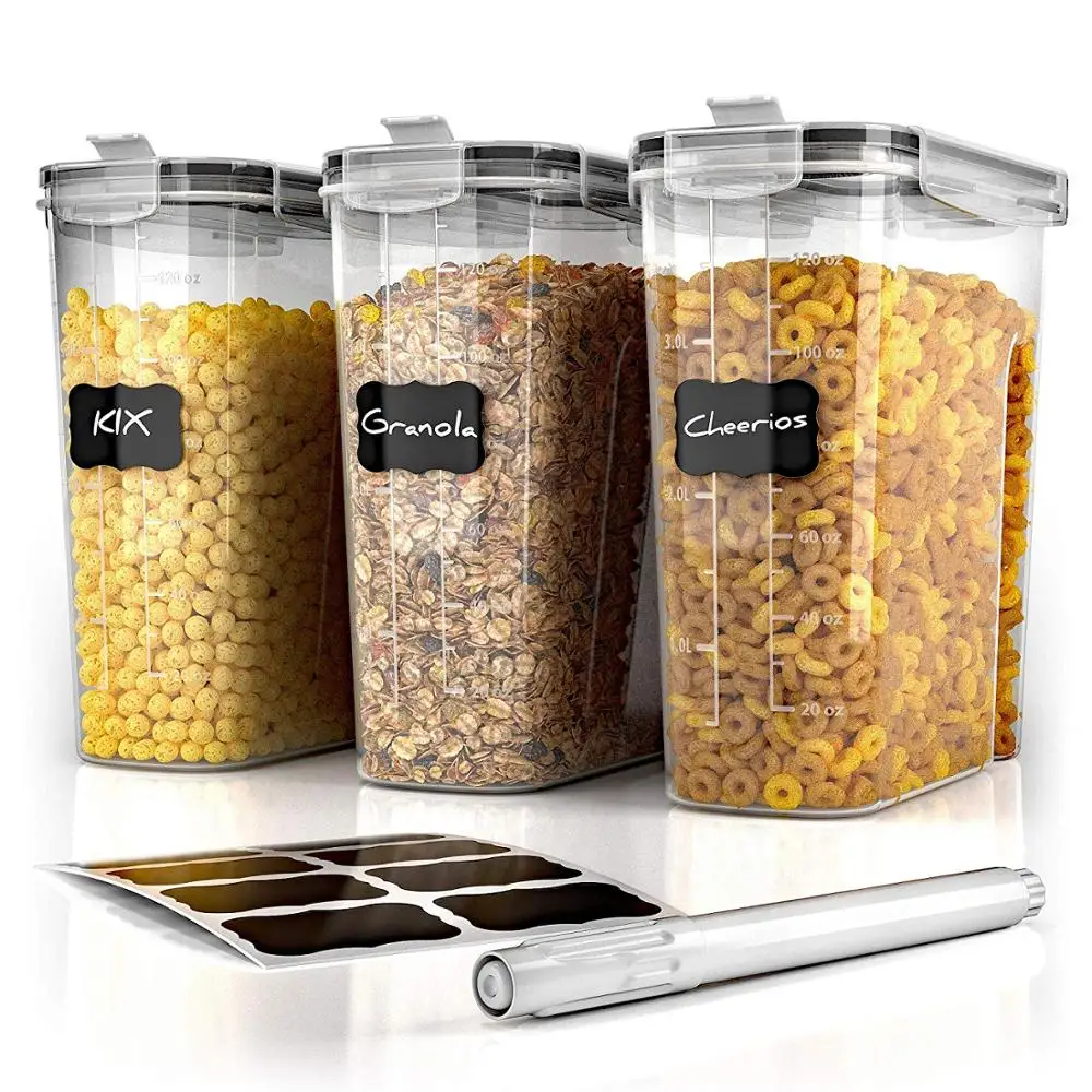 Cereal Containers Storage Set Large - Pack of 3 (4L,135.2 Oz