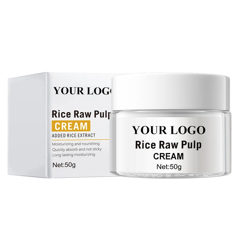 Rice Private Label Cosmetics Care Cream Moisturizer Anti Aging Reduce Wrinkle Whitening  Skin Care Facial Face Cream