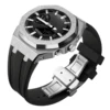 Silver Case+Black  Band