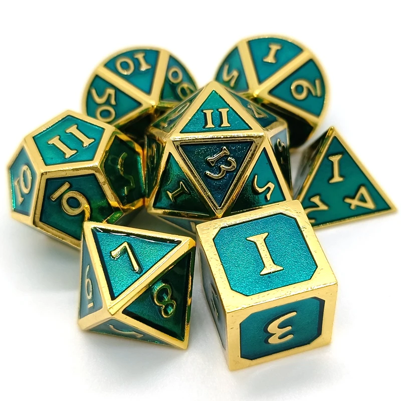 7 Pieces Metal Dnd Dice Role Playing Dice For Dungeons And Dragons Rpg Games & Pathfinder Metal